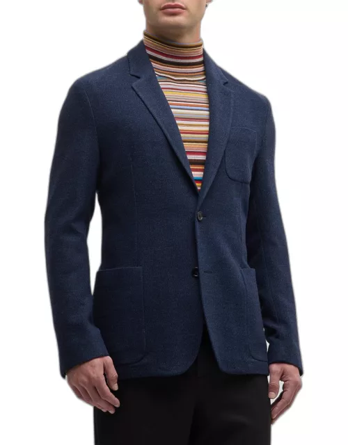 Men's Wool Boucle Two-Button Sport Jacket