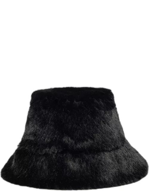 Perforated Faux Fur Bucket Hat