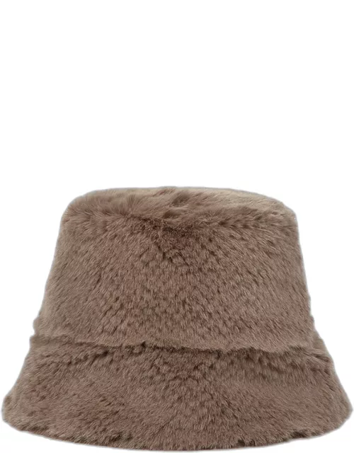 Perforated Faux Fur Bucket Hat
