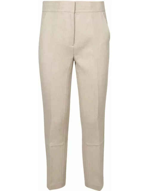 Tory Burch Phoebe Twill Trousers Ivory Trouser