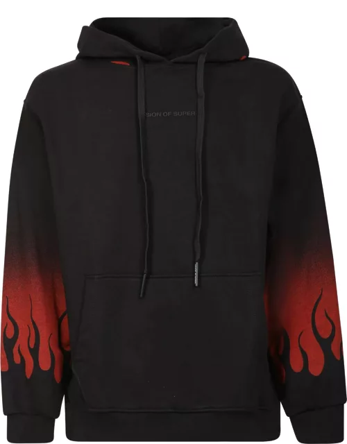 Vision of Super Negative Red Flames Hoodie