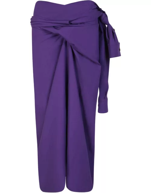 Quira Wrapped Design Purple Skirt