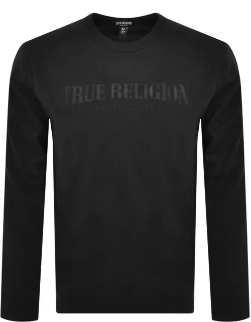 True Religion Long Sleeve Arch T Shirt Black