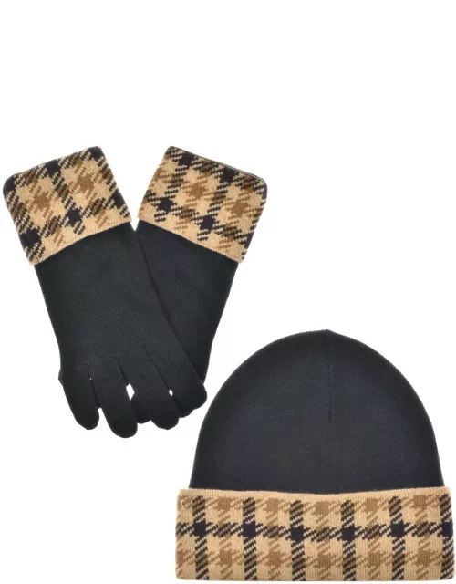 Aquascutum Beanie Hat And Gloves Set Navy