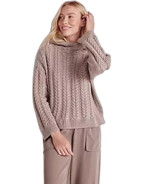Ann Taylor Haven Well Within Merino Cashmere Cable Hoodie Sweater