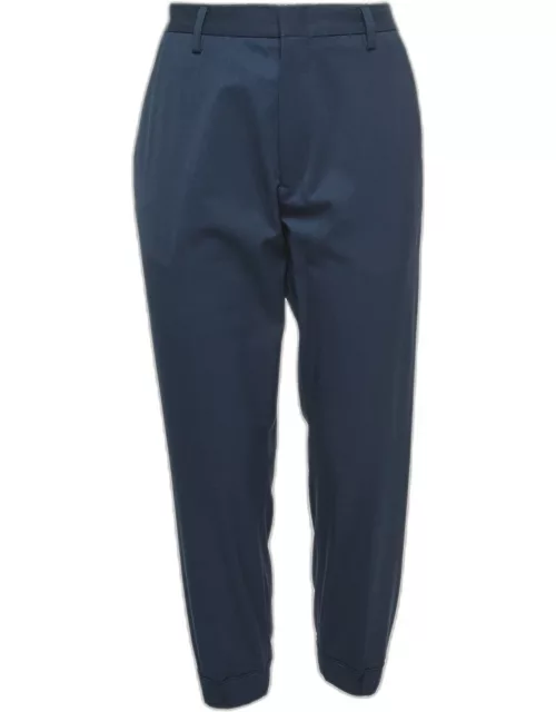 Kenzo Navy Blue Wool Blend Trousers