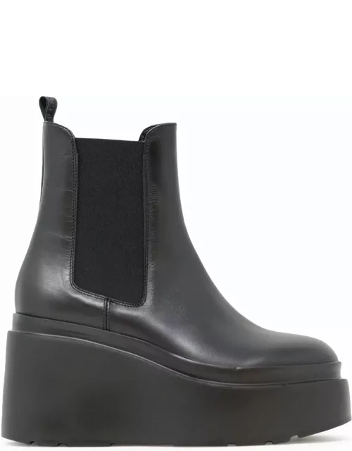 Elena Iachi Black Leather Ankle Boot