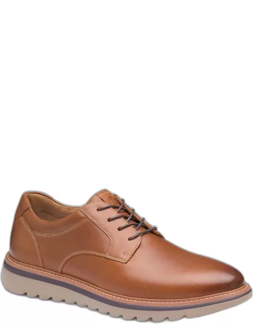 Johnston & Murphy Men's Braydon Plain Toe Shoes, Tan, 11 Wide