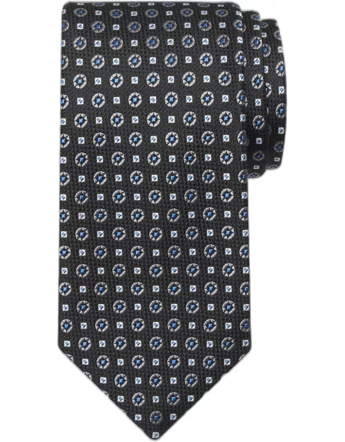 JoS. A. Bank Men's Reserve Collection Mini Medallion Tie, Black, One