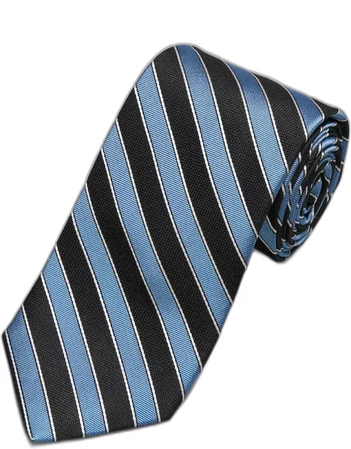 JoS. A. Bank Men's Stripe Twill Tie, Blue, One