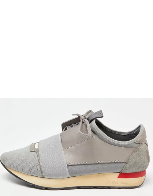 Balenciaga Two Tone Mesh and Leather Race Runner Sneaker