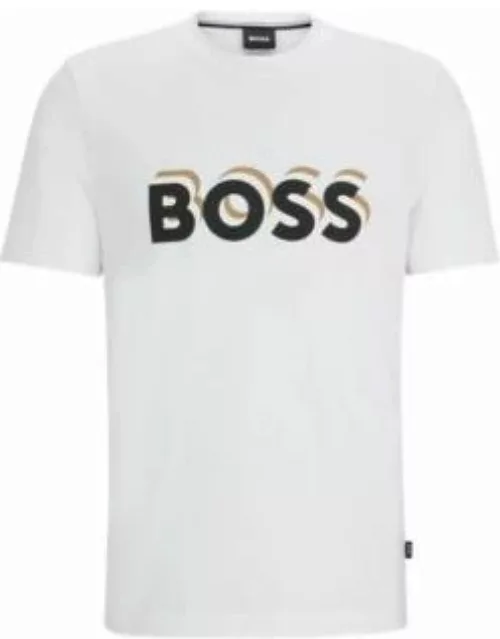Cotton-jersey T-shirt with logo in signature colors- White Men's T-Shirt