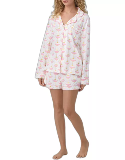 Printed Organic Cotton Jersey Shorty Pajama Set