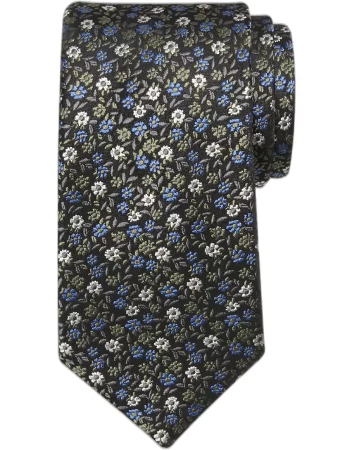 JoS. A. Bank Men's Traveler Collection Tossed Floral Tie, Black, One