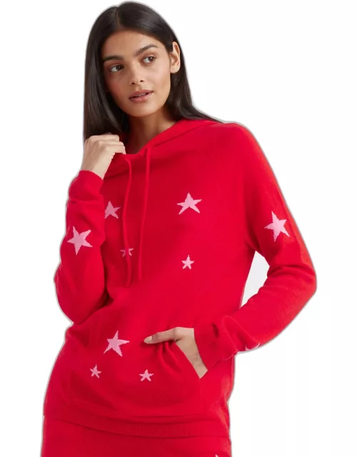 Red Wool-Cashmere Star Hoodie