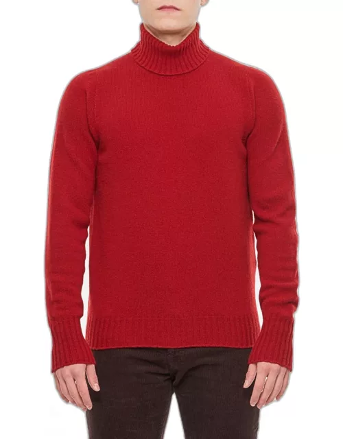 Drumohr High Neck Wool Sweater Red
