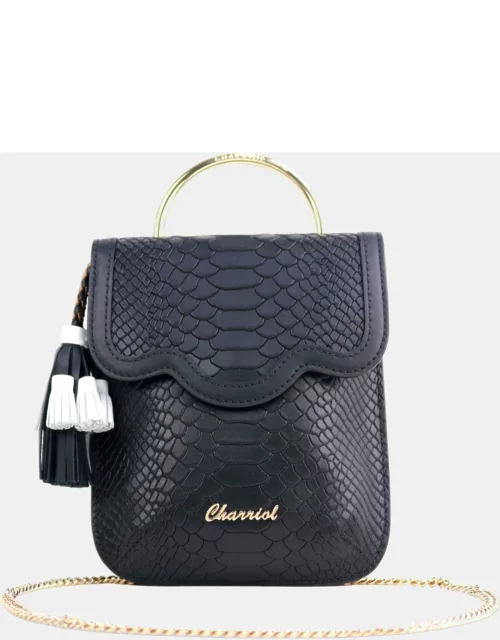 Charriol Black Leather PALAIS ROYAL Clutch Bag