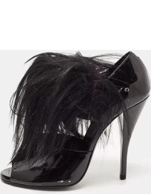 Pierre Hardy Black Patent and Calf Hair Bootie