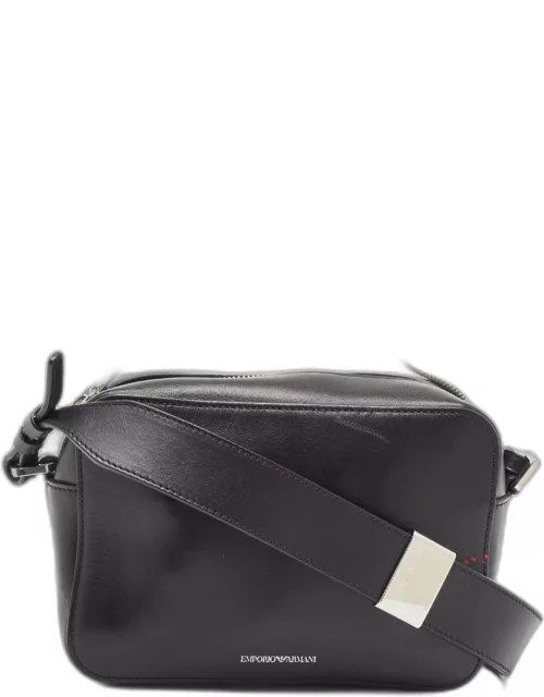 Emporio Armani Black Leather Camera Bag