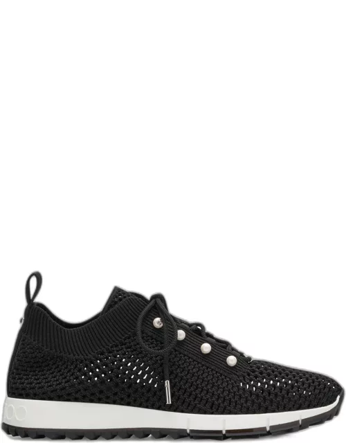 Veles Knit Pearly Lace-Up Sneaker