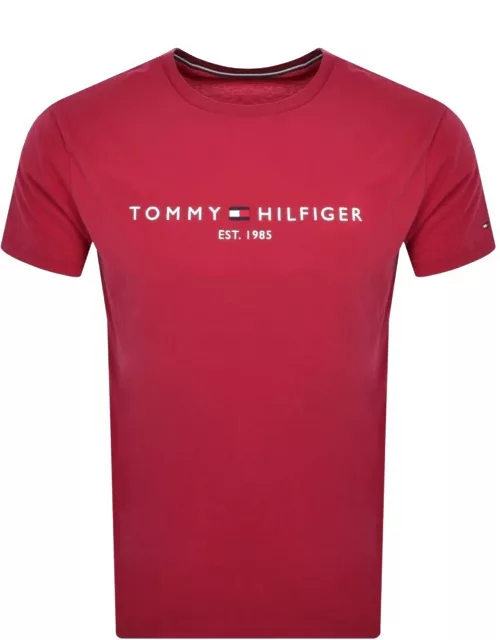 Tommy Hilfiger Logo T Shirt Red