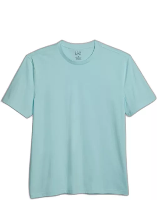 JoS. A. Bank Men's Comfort Stretch Tailored Fit Jersey Crew Neck T-Shirt, Turquoise, Smal