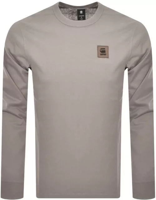 G Star Raw Premium Base Long Sleeve T Shirt Grey