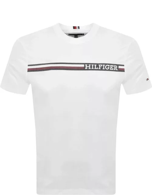 Tommy Hilfiger Monotype Chest Stripe T Shirt White