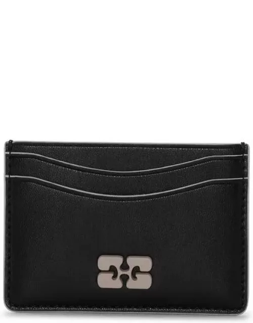 GANNI Bou Card Holder in Black Polyester/Polyurethane/Recycled Leather Women'