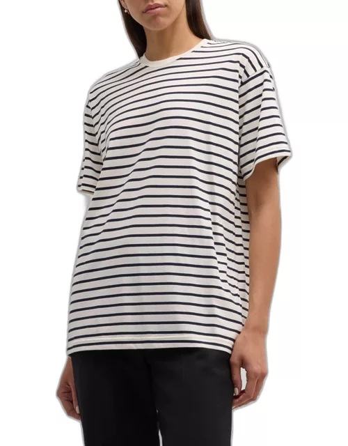 Striped Straight Cotton T-Shirt