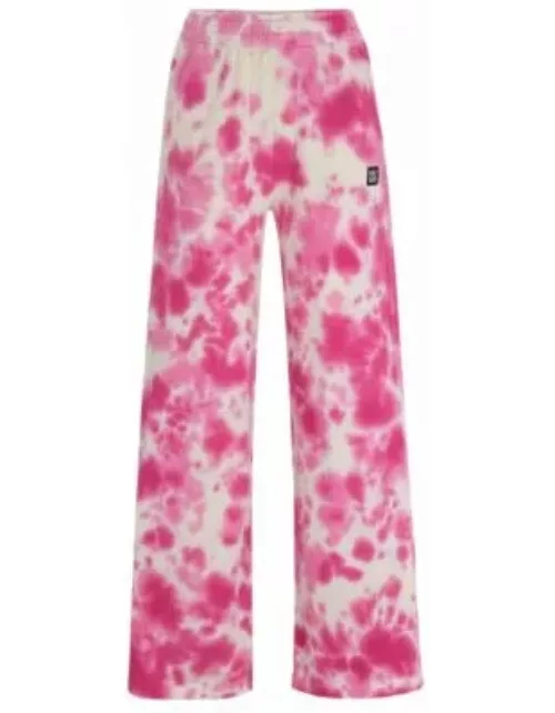 Straight-leg tracksuit bottoms with seasonal print- light pink Women's Underwear, Pajamas, and Sock