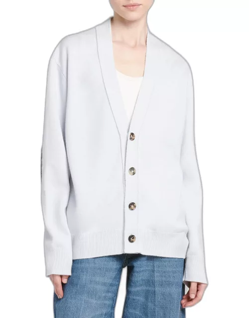 Classic Cashmere Cardigan with Intrec Patche