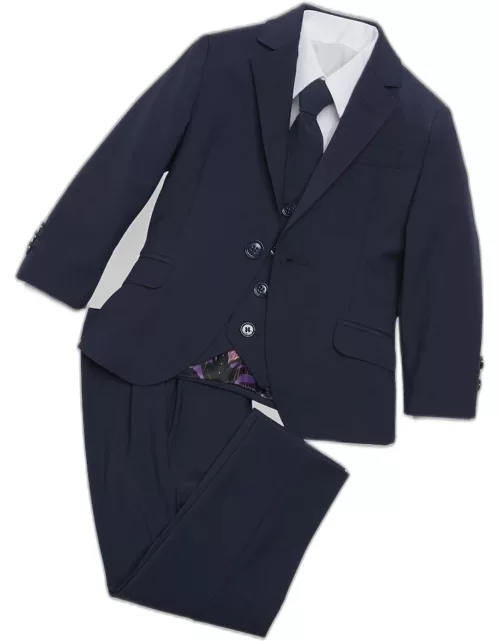 JoS. A. Bank Men's Cleo By Peanut Butter Collection Slim Fit Luxor 5-Piece Suit Set, Dark Blue, 12-18 Month