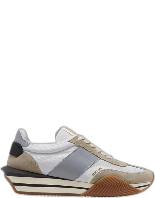 Men's James Textile and Leather Low-Top Sneaker