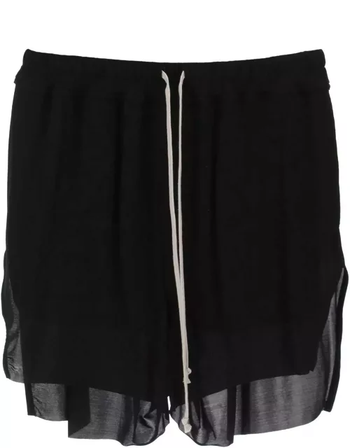 RICK OWENS sporty shorts in cupro