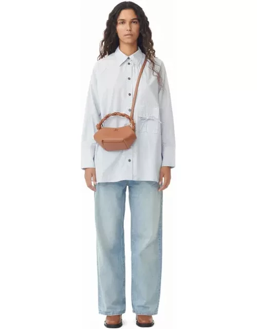 Caramel Mini GANNI Bou Bag in Brown Polyester/Polyurethane/Leather Women'