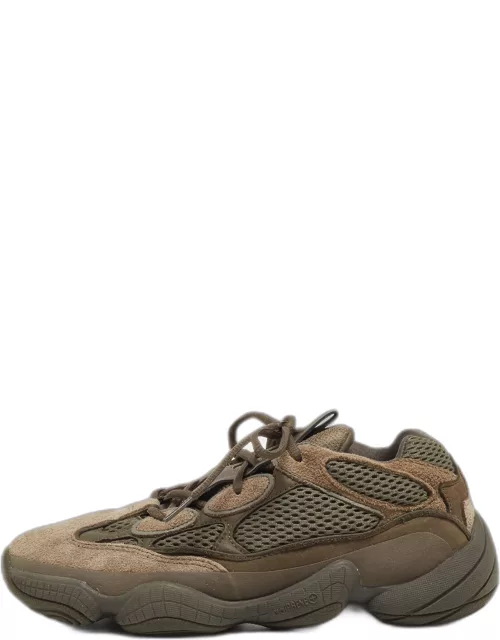 Yeezy x Adidas Two Tone Mesh and Suede Yeezy 500 Clay Brown Sneaker