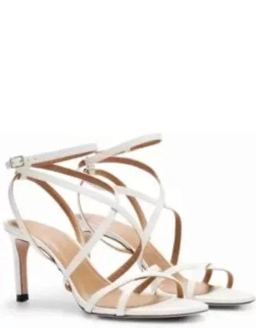 Strappy sandals in nappa leather- White Women's Pump