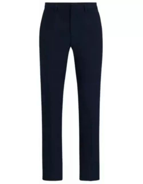Extra-slim-fit trousers in checked performance-stretch twill- Blue Men's Business Pant