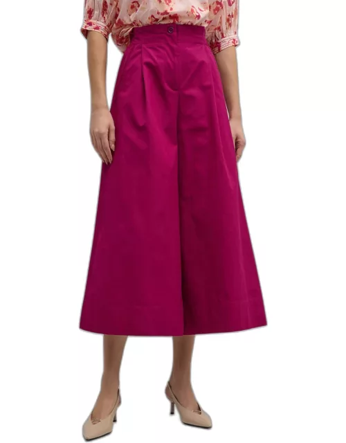 Sargent Pleated Cropped Cotton Twill Pant