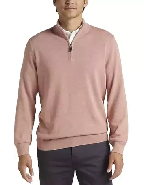 Joseph Abboud Men's Modern Fit 1/4-Zip Pima Sweater Pink