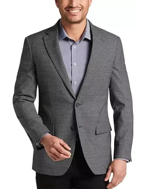 Awearness Kenneth Cole Men's Modern Fit Notch Lapel Sport Coat Charcoal Check