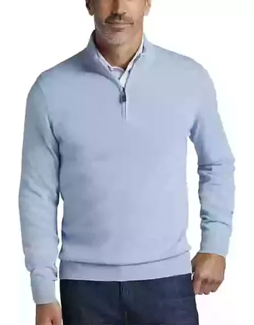 Joseph Abboud Men's Modern Fit 1/4-Zip Pima Sweater Med Blue