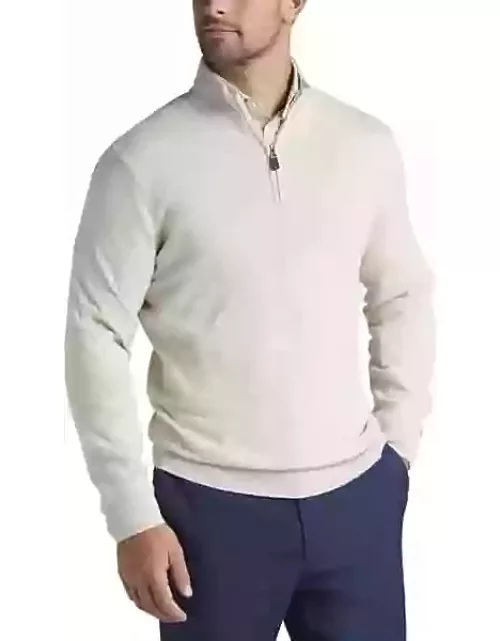 Joseph Abboud Men's Modern Fit 1/4-Zip Pima Sweater Crea