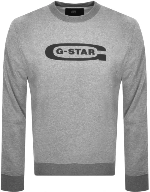 G Star Raw Old School Logo Sweatshirt Grey