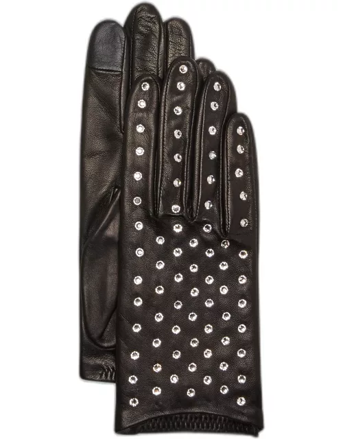 Bejeweled Leather Glove