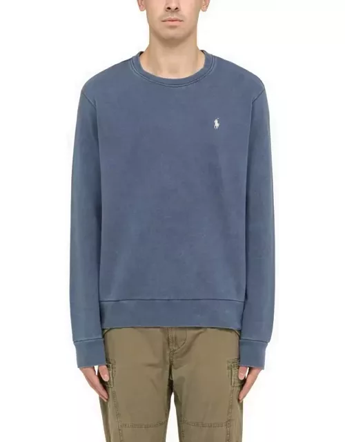 Washed-out blue crew-neck sweatshirt