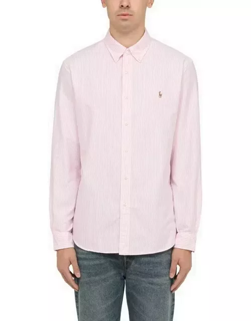 Pink/white striped cotton Oxford shirt