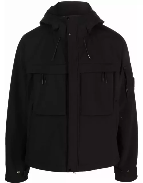 Shell-R Lens-detail hooded jacket