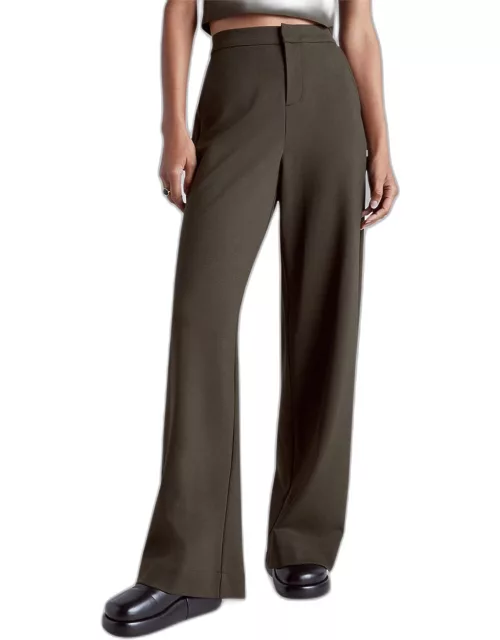 x Kate Young Wool-Blend Straight-Leg Pant